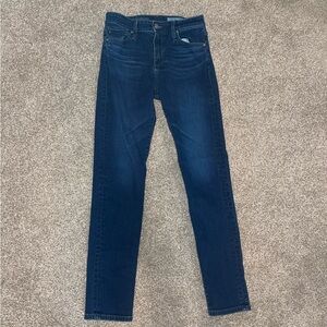 Anthropologie High-Rise Stevie Ankle Jeans in Deep Blue